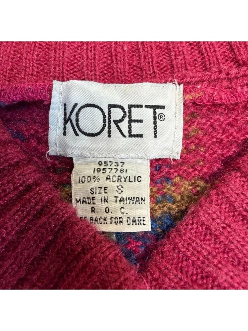 80's Vintage Koret Plaid Holiday Preppy Grandma Cardigan Sweater Women's Small - Picture 2 of 5
